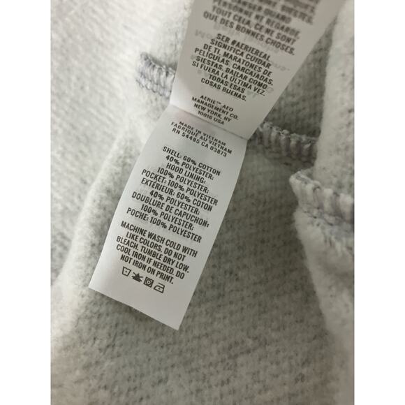 Aerie Women's Sweatshirt Jacket Size Small Full Zip White Sherpa Lining Pockets - Picture 9 of 9